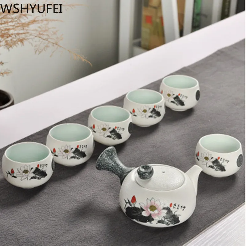 Naujas stilius Snaigės glazūra arbatos rinkinys Anti-plikymo karščiui atsparaus Kelionės Arbatos rinkinys arbatos nustatyti Buitinių geriamojo indai WSHYUFEI 2