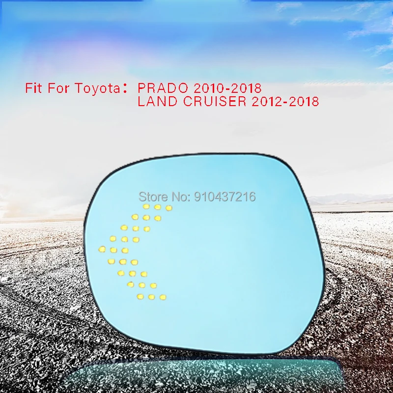 Toyota PRADO 10-18 LAND CRUISER 12-18 Automobilio galinio vaizdo Veidrodėlis, skydelis nuo saulės Įrodymas, Mėlyna Akinius, Led Lempos, Veidrodėliai pasukti viena Palapinė 5