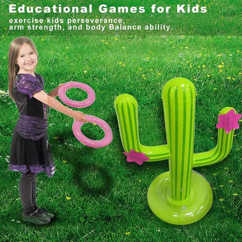 Naujas 5vnt/Set Pripučiami Kaktusas Žiedas Toss Žaidimas, Pripučiami Toss Žaidimas Baseinas Žaislai Šalies Prekių Patalpų Lauko Žaidimas Vaikams, Suaugusiems 5