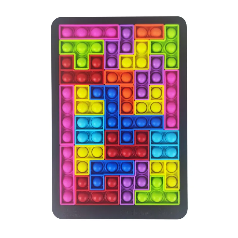 Silikono Pop Fidget Graužikų Pioneer Tetris Blokai Pjūklelis Dėlionės Stalo Žaidimai Švietimo Išskleidimo Žaislas Dovanos 1
