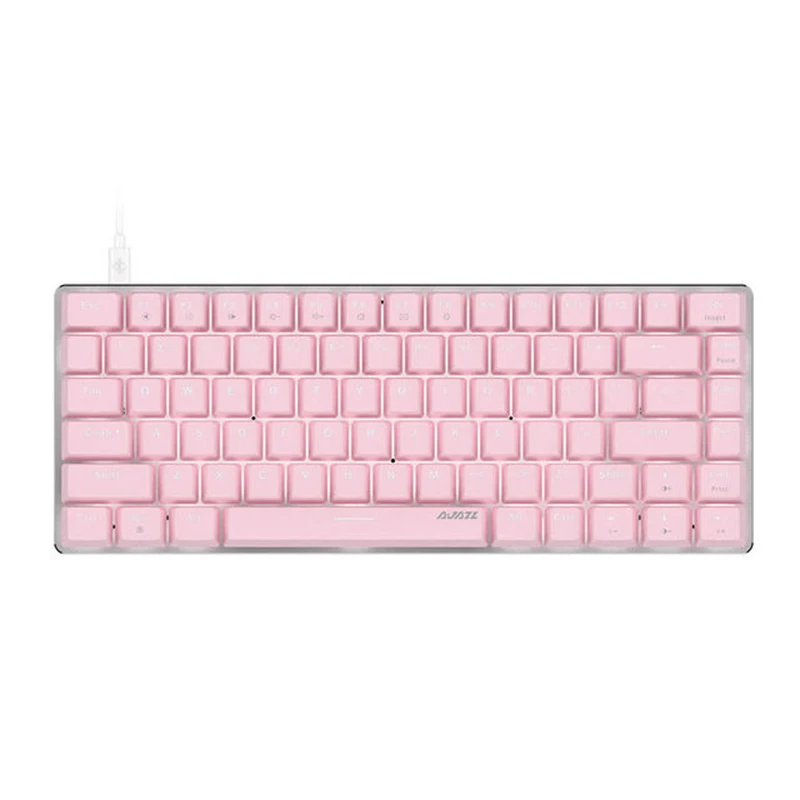 Naujas AK33 mielas rožinis laidinio mechaninė klaviatūra, balta apšvietimu 82-raktas metalinę žaidimų klaviatūra USB sąsajos TIPAS-C įkrovimo lizdas 5