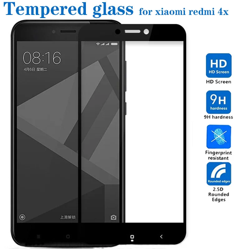 3D apsauginis stiklas xiaomi redmi 4x stiklo apie xiaomi redmi 4X Pilno ekrano padengimas screen protector 9H HD Grūdintas stiklas 2