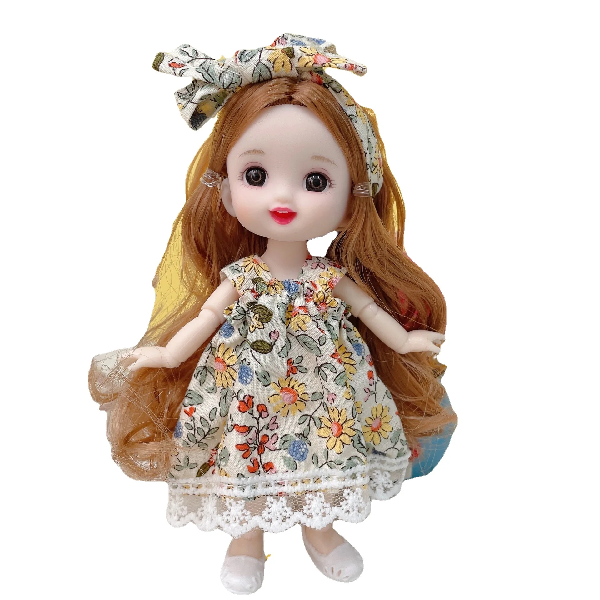 16CM Veiduką BJD Doll su Drabužius, galvos Apdangalai, 3D Akis Mados Princesė Kūdikis Berniukas Mergaičių uzpost Lėlės Priedai 