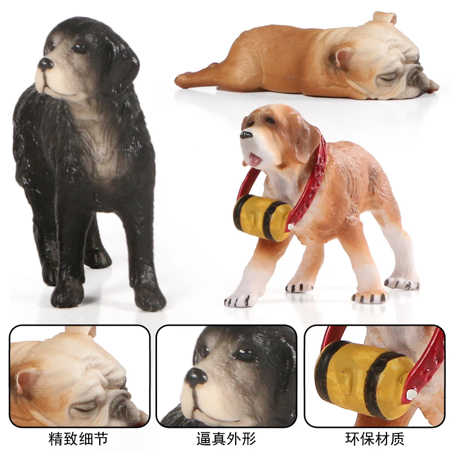 Modeliavimo Šunų Figūrėlių, Statulėlės,Buldogas,Šuniuką,Bull Terjerų Veislės Šunelis Rankomis Dažyti Modelių Kolekcija Švietimo Žaislas 5