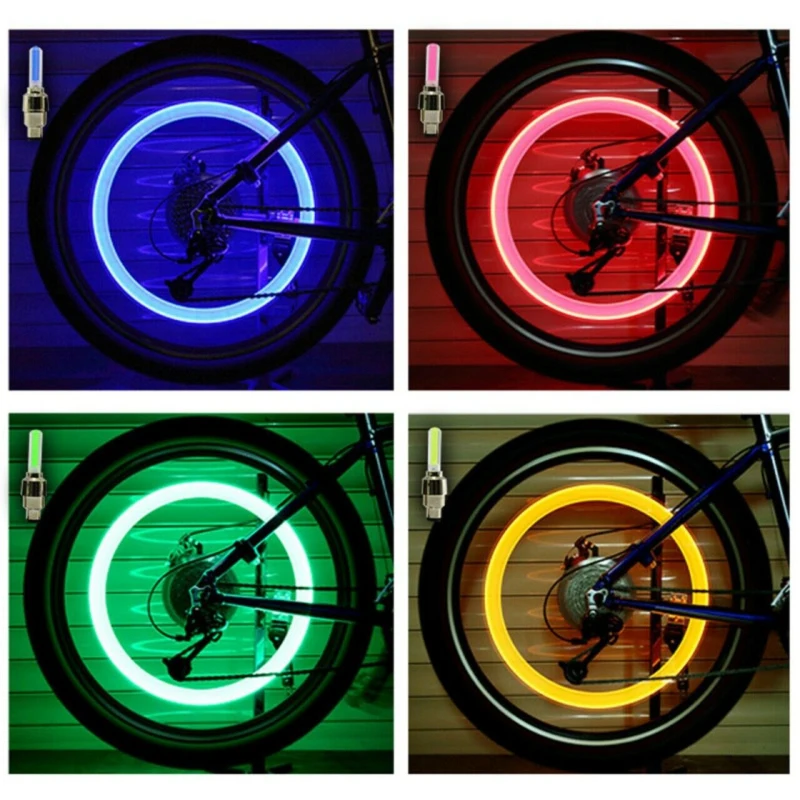 2vnt LED NEON Light Vožtuvo Stiebo BŽŪP, Dviračių Nuoma, Automobilių, Motociklų Ratų Padangų Lempos Mėlyna Žalia Rausva, Geltona LED Padangų Šviesos 0