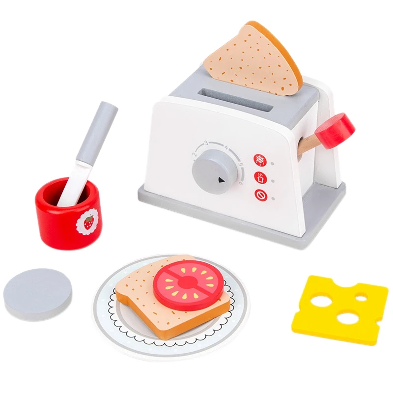 FBIL-Vaikams Duonos Formuotojas Žaislai Apsimesti Žaisti Rinkiniai Medinis Modeliavimo Skrudintuvai Mašina Vaidmuo Virtuvės Įrankiai Playset Vaikams 1