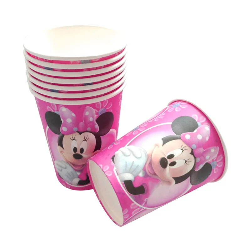 Minnie Mouse šalies popieriaus cup 1st baby girl už gimtadienio, Vienkartiniai indai, PASIDARYK pats balionas Surinkimo Scenos dekoracija 3