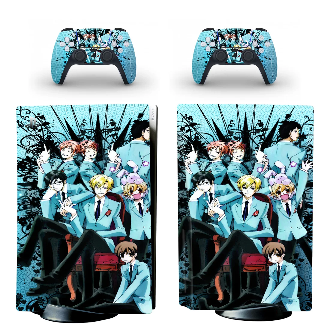 Anime Ouran High School PS5 Disko Odos Lipdukas Playstation 5 Konsolės Ir 2 Kontroleriai Vinilo Decal Apsauginis Disko Odos 2
