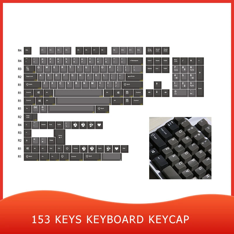 153 Klavišus/Set ABS Keycap MX Jungiklis Vyšnių Profilis Sublimacijos Raktų Dangteliai 60% 65% 75% 80% PC Žaidimų Mechaninė Klaviatūra 2