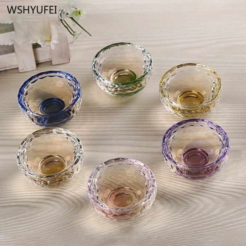 2 vnt./daug Aukštos kokybės Kinų stiliaus stiklo Arbatos Puodelius kelis spalva Skaidri arbatos dubenėlį Atskirų Taurės Teaware Priedai 0