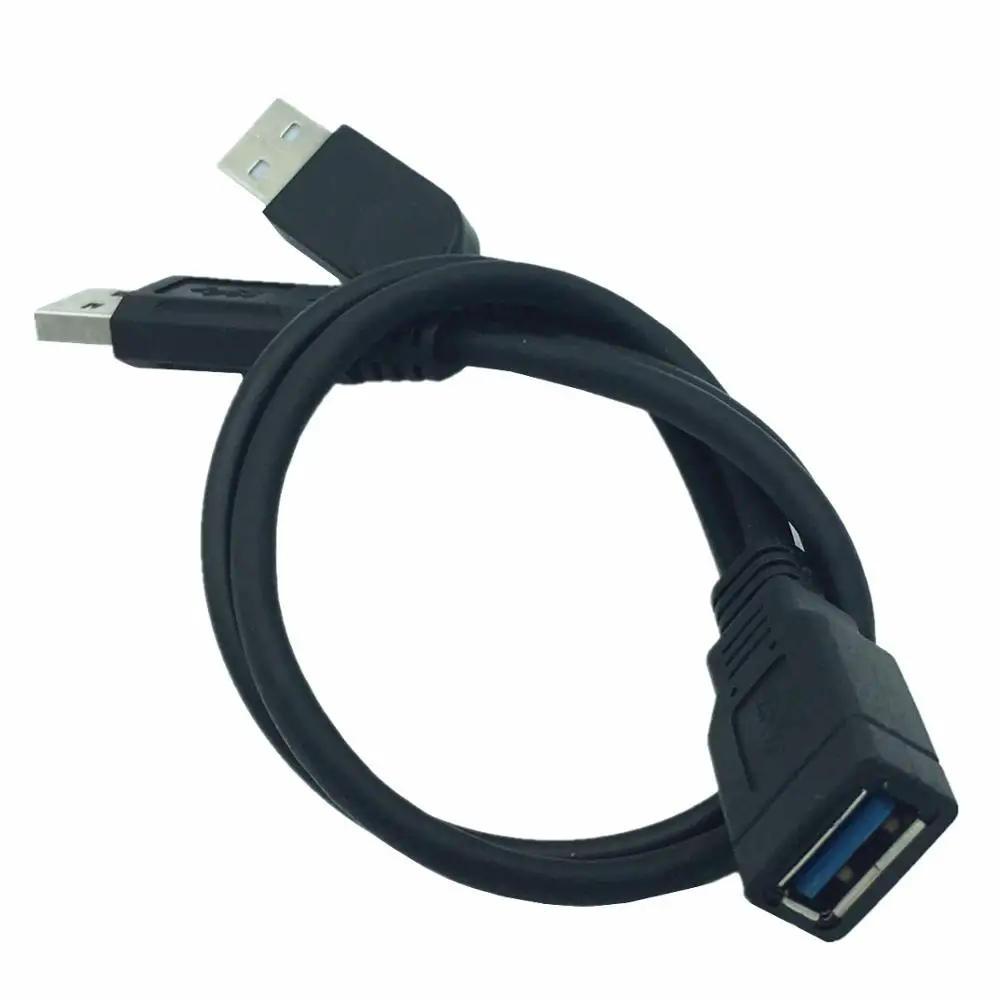 30cm USB3.0 USB3.0/2.0 USB3.0 moterį, Dual USB Male Extra Power Duomenų Y ilgiklis 3