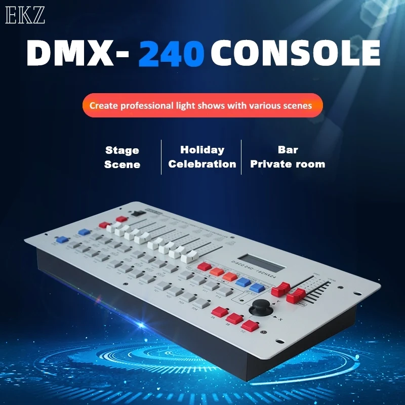 DMX 512 Controller Konsolė Maišytuvas Skydelis 240 Kanalų Apšvietimo Efektai Įrangos Operatoriaus Įranga Juda Galvos Scenos Šviesos 1