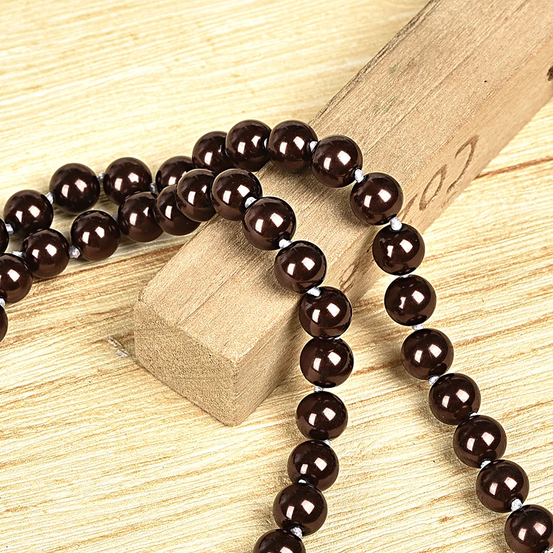 7 mm Translucence karoliukai pridėti Black pearl saldainiai Sintezė perlų vėrinį, paslaptingas ir gražus 4