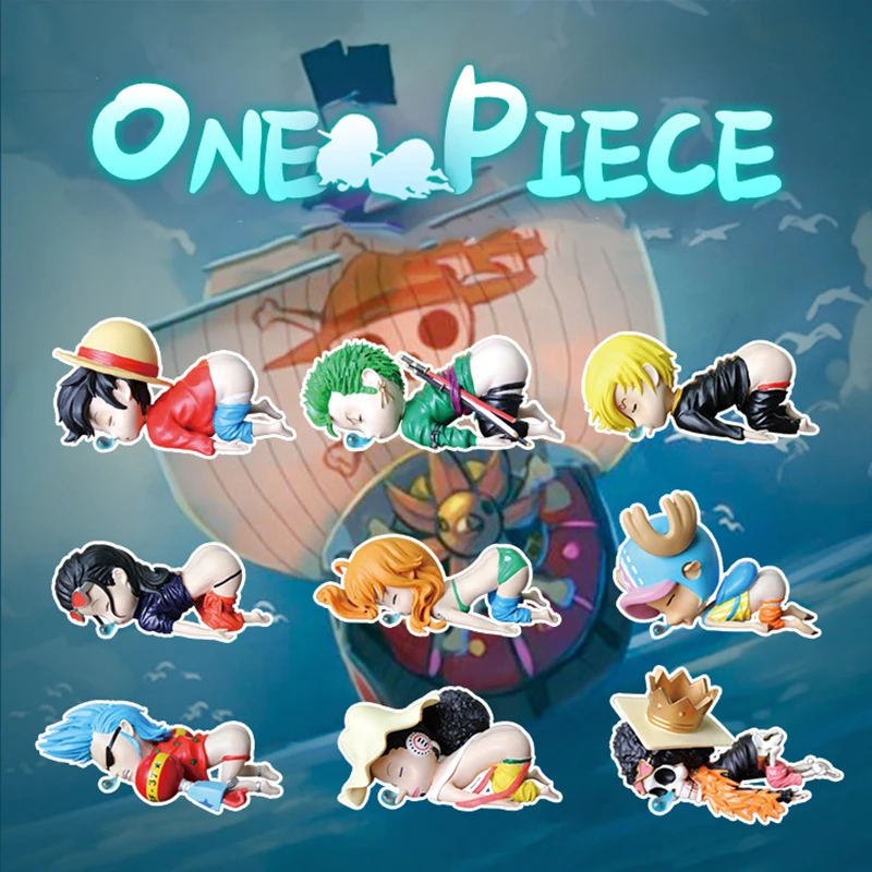 One Piece Anime Pav Beždžionių·D·Luffy Roronoa Zoro Sanji Versija Mini Mieguistas Pvc Rinkimo Veiksmų Modelį Pav Žaislas, Lėlė Dovana 5