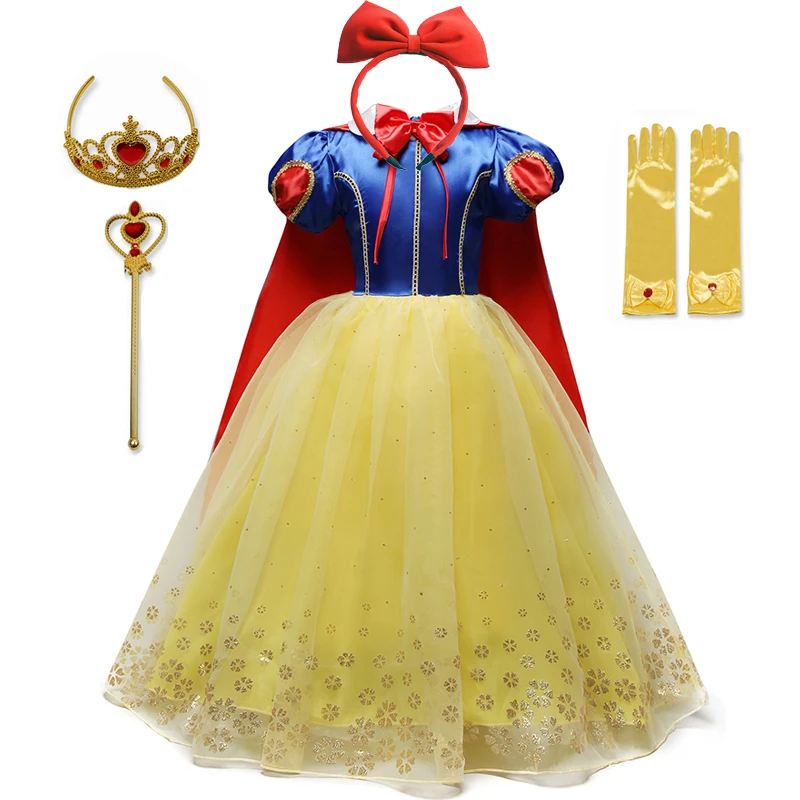 Animacinių filmų Mergina Suknelė Princesė Kostiumas Vaikams Kūdikio Gimtadienio Halloween Carnival Šalies Išgalvotas Suknelės Mergaitėms Cosplay Suknelė + Apsiaustu 5
