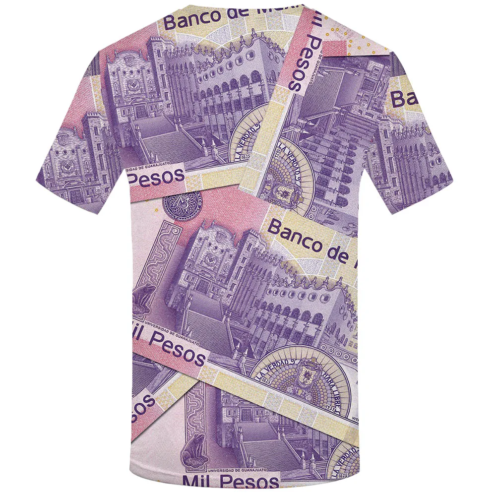 KYKU Prekės Pinigus marškinėliai Vyrams Meksikos Pesas Tshirts Atsitiktinis Meksika Marškinėlius Spausdinti Harajuku Anime Drabužius, Vintage Marškinėliai Spausdinti 1
