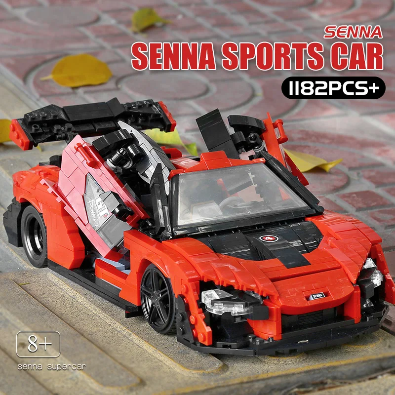 PELĖSIŲ KING High-Tech Statyba Blokai Senna Super Lenktynių Automobilio modelį Plytų Švietimo Žaislai Vaikams Kalėdų Dovanos 4