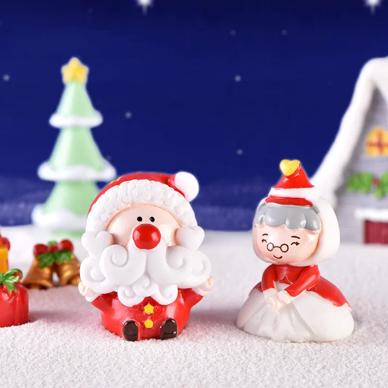 1PC Kalėdų Dervos Sniego, Kalėdų Senelis, Kalėdų Eglutė Pasakų Sodo Dekoro Sniego Kraštovaizdžio Miniatiūrinės Puošybos Namų Dekoro 1