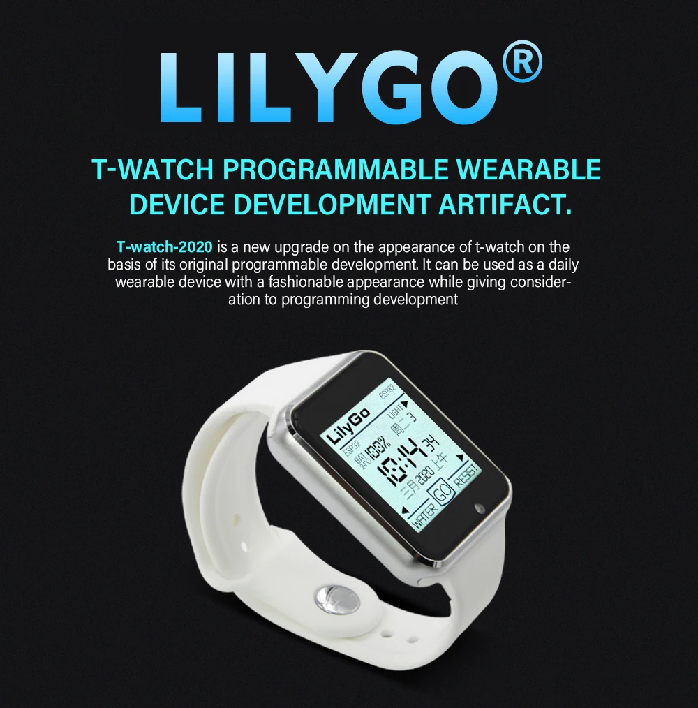 LILYGO TTGO T-Watch-2020 ESP32 Pagrindinis Lustas 1.54 Colių Jutiklinis Ekranas, Programuojami, Nešiojami Aplinkos Sąveika 0