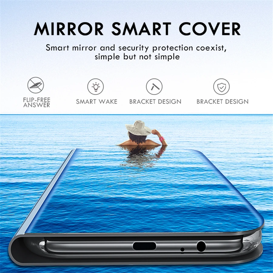Veidrodis Smart View Flip Dangtelis Redmi Pastaba 8T 8 8A 7, 7A 4X 4 5 Pro 5A Premjero 6 6A 5 Plus S2 Xiaomi Mi 6X A2 A3 Lite Atveju 0