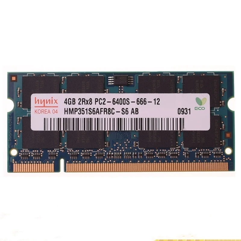 Hynix RAM DDR2 4GB 800MHz atmintis 4 GB 2Rx8 PC2-6400S-666-12 ddr2 4gb 800 ram ddr2 Nešiojamas memoria 200PIN 1.8 V sąsiuvinis 0