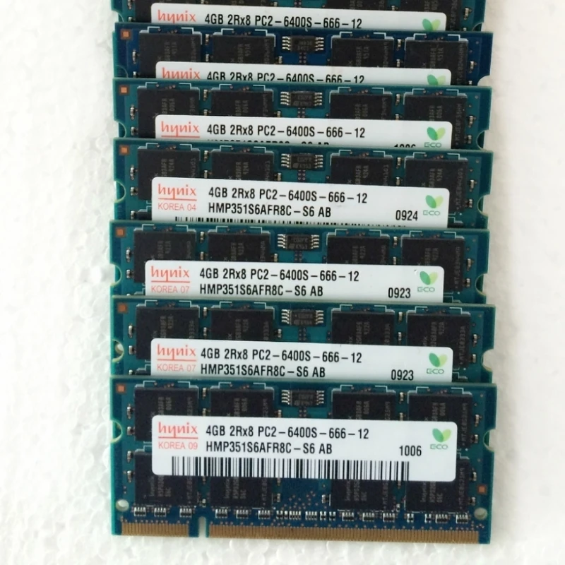 Hynix RAM DDR2 4GB 800MHz atmintis 4 GB 2Rx8 PC2-6400S-666-12 ddr2 4gb 800 ram ddr2 Nešiojamas memoria 200PIN 1.8 V sąsiuvinis 1