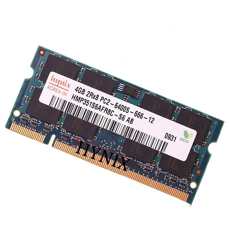 Hynix RAM DDR2 4GB 800MHz atmintis 4 GB 2Rx8 PC2-6400S-666-12 ddr2 4gb 800 ram ddr2 Nešiojamas memoria 200PIN 1.8 V sąsiuvinis 4