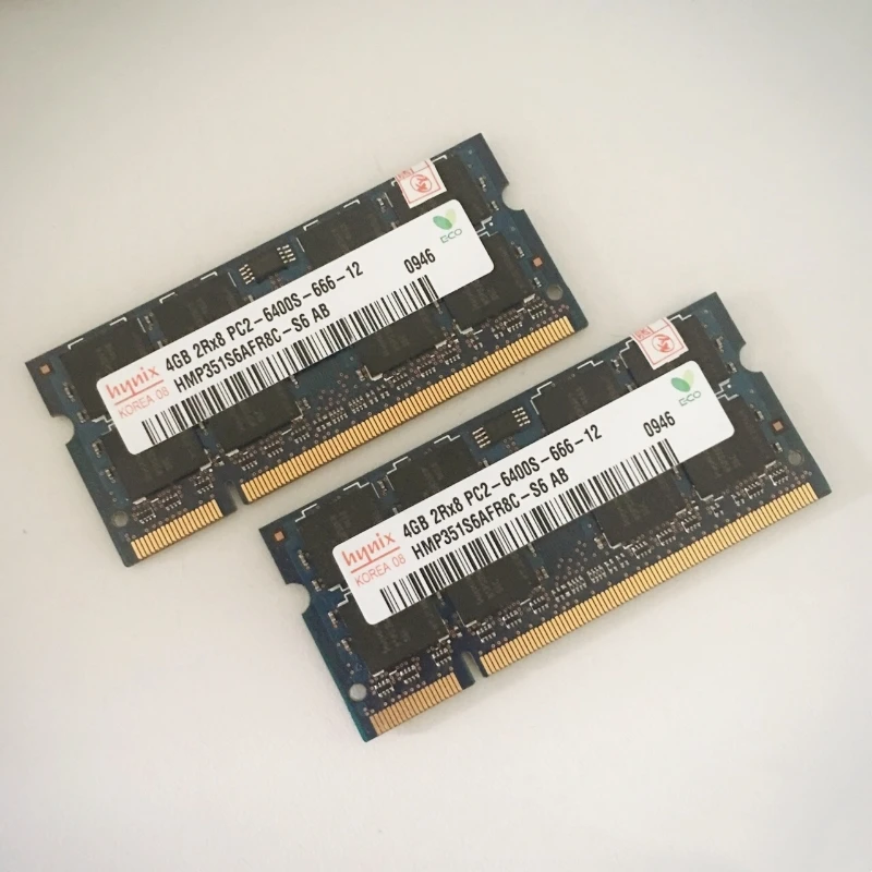 Hynix RAM DDR2 4GB 800MHz atmintis 4 GB 2Rx8 PC2-6400S-666-12 ddr2 4gb 800 ram ddr2 Nešiojamas memoria 200PIN 1.8 V sąsiuvinis 5