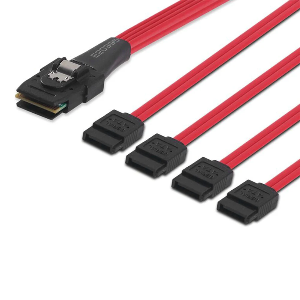 Splitter Cable Kompiuterių Priedai Vidiniai Mini SAS SFF-8087 36Pin Priimančiosios 4 SATA 7Pin Tikslinės Breakout Cable Raudona 1