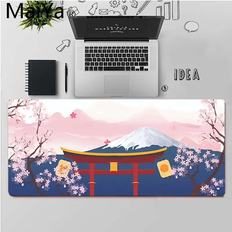 Maiya Japonijos rožinė vyšnių žiedų estetika MousePads Kompiuterio, Nešiojamojo kompiuterio Pelės Kilimėlis Nemokamas Pristatymas Didelis, Mouse Pad Klaviatūros Kilimėlis 2
