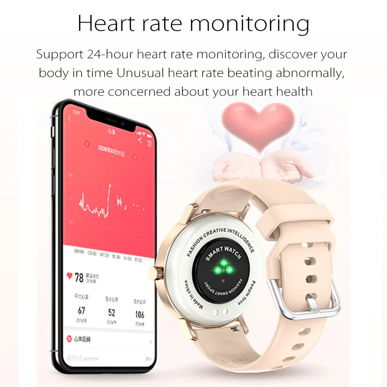 Smart Žiūrėti Moterims, Širdies ritmo Monitorius Smartwatch 