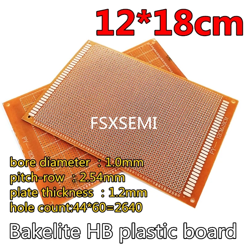 1pcs Bakelite HB plastiko valdybos Universalų grandinių bandymo valdybos Skylė plokštelę 2.54 mm PCB 5x7 6x20 7x9 9x15 10x15 12x18 13x25 18x30cm 0