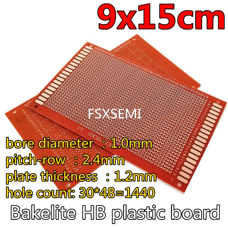1pcs Bakelite HB plastiko valdybos Universalų grandinių bandymo valdybos Skylė plokštelę 2.54 mm PCB 5x7 6x20 7x9 9x15 10x15 12x18 13x25 18x30cm 1