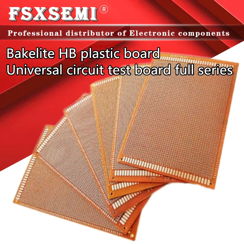 1pcs Bakelite HB plastiko valdybos Universalų grandinių bandymo valdybos Skylė plokštelę 2.54 mm PCB 5x7 6x20 7x9 9x15 10x15 12x18 13x25 18x30cm 2