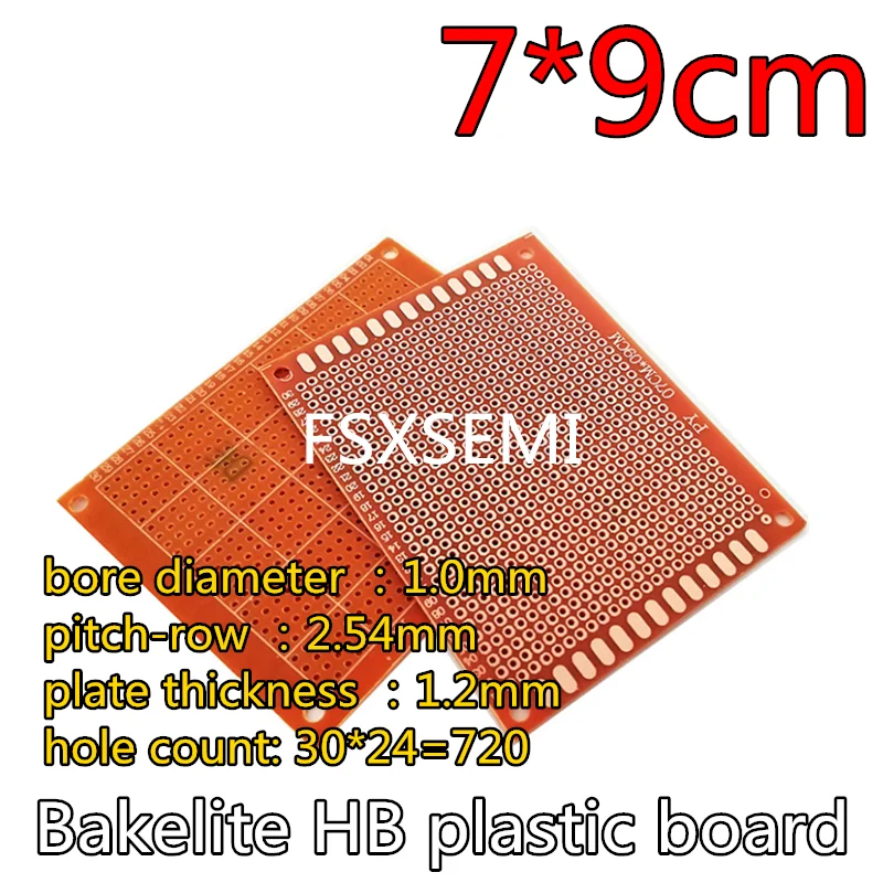 1pcs Bakelite HB plastiko valdybos Universalų grandinių bandymo valdybos Skylė plokštelę 2.54 mm PCB 5x7 6x20 7x9 9x15 10x15 12x18 13x25 18x30cm 4