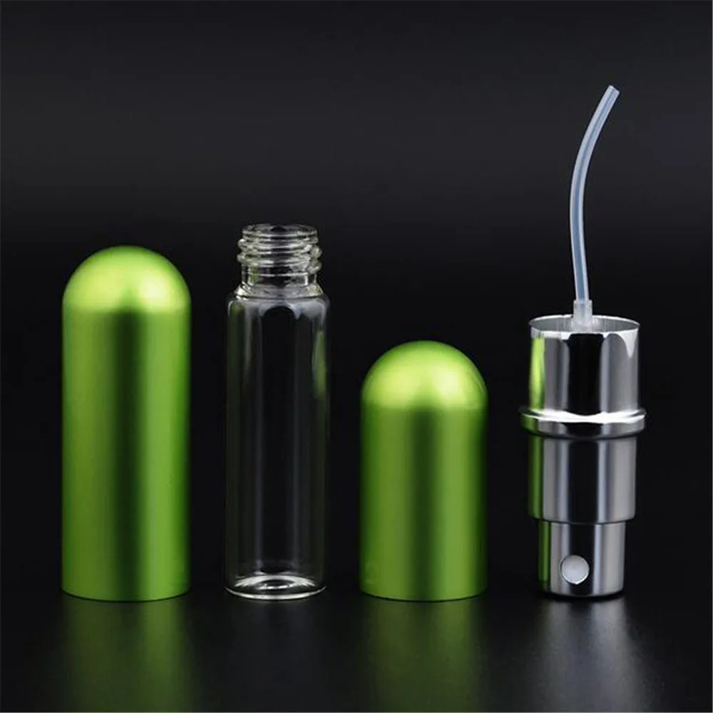 5ml Mini Purškimo Kvepalų Buteliuko Tuščias Aliuminio Stiklo Bauda Rūko Purkštukai Daugkartiniai Butelis Nešiojamų Kelionių Kosmetikos Makiažas Containe 4