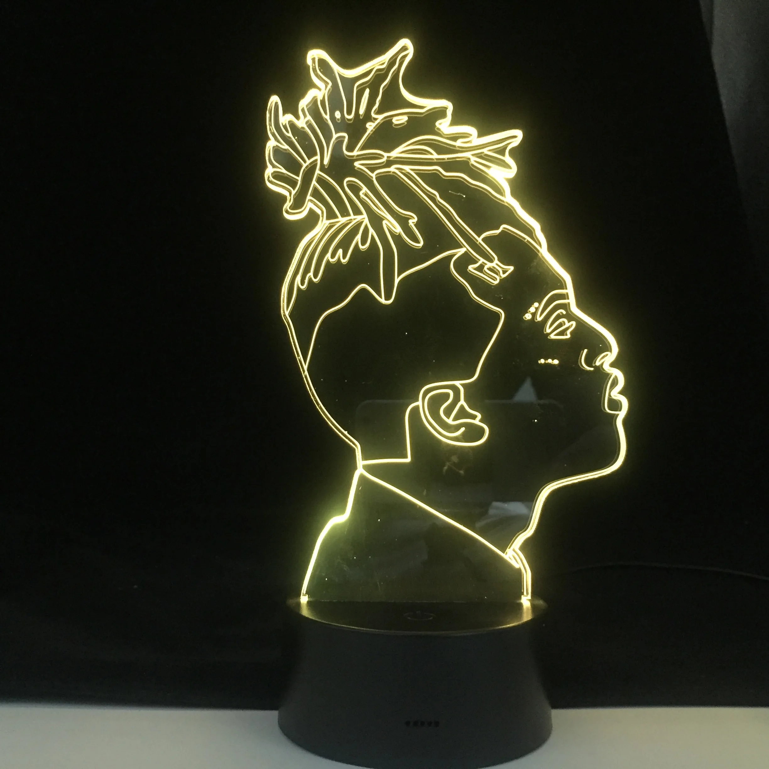 XXXTentacion Garsus Reperis 3D LED Lempos Iliuzija 16 Spalvų Keičiasi Stalo Naktį Šviesa, Kūdikis Naktiniai Apdailos Lempos DropShipping 2