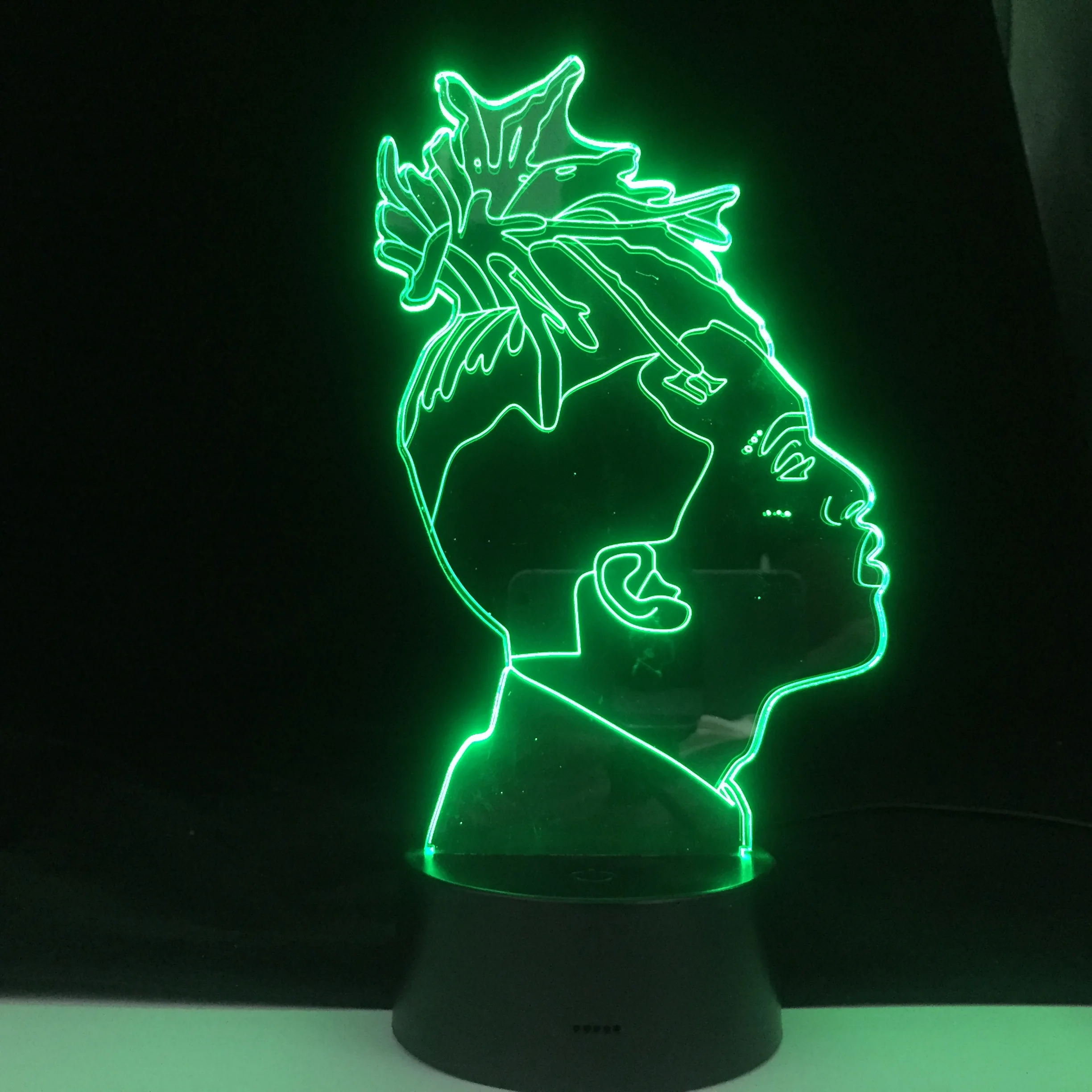 XXXTentacion Garsus Reperis 3D LED Lempos Iliuzija 16 Spalvų Keičiasi Stalo Naktį Šviesa, Kūdikis Naktiniai Apdailos Lempos DropShipping 3