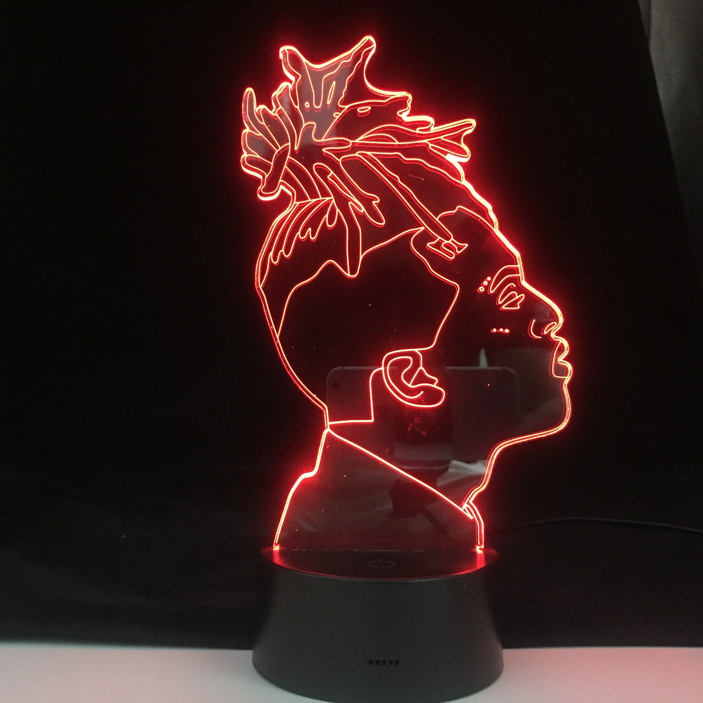 XXXTentacion Garsus Reperis 3D LED Lempos Iliuzija 16 Spalvų Keičiasi Stalo Naktį Šviesa, Kūdikis Naktiniai Apdailos Lempos DropShipping 4