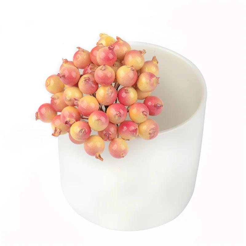 100vnt Mini Plastiko Granatų Uogų Netikras Vaisius Mažųjų Dirbtinių Perlų Gėlių Stamens Vyšnių Vestuvės, Kalėdos, Dekoruoti 4