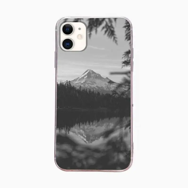 Baltosios Pušies Miško Kalno viršūnėje Rūkas, Telefono dėklas, Skirtas Iphone 5 SE 2020 6 6s 7 8 plus X Xr XS 11 12 Mini Pro Max Fundas Dangtis 1