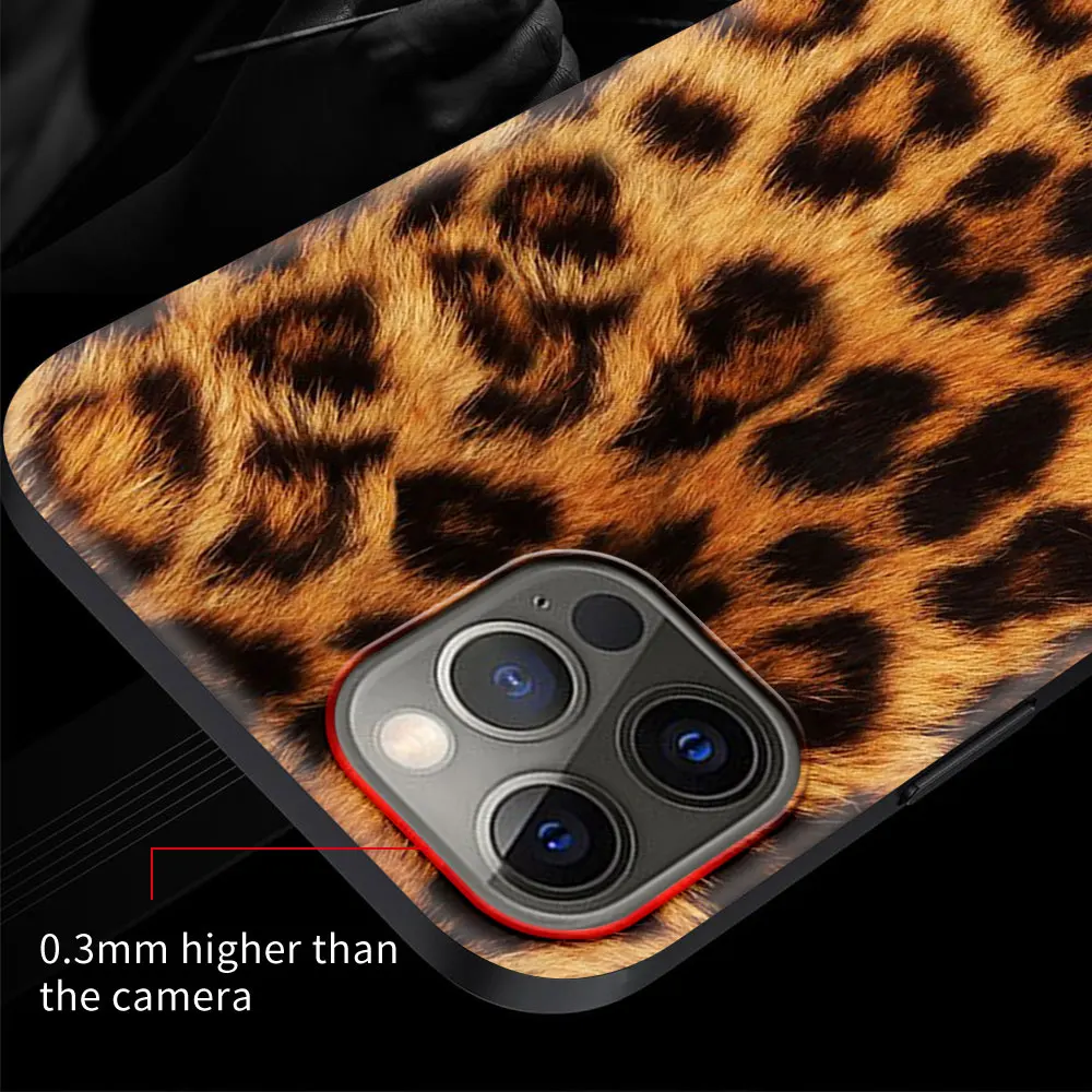 Mados Leopardas Spaudiniai Silikoninis Telefono dėklas Skirtas iPhone 12 Mini Pro 11 SE 2020 X XS Max XR 7 8 6 6S Plius Minkštas Viršelis Coque Fundas 4
