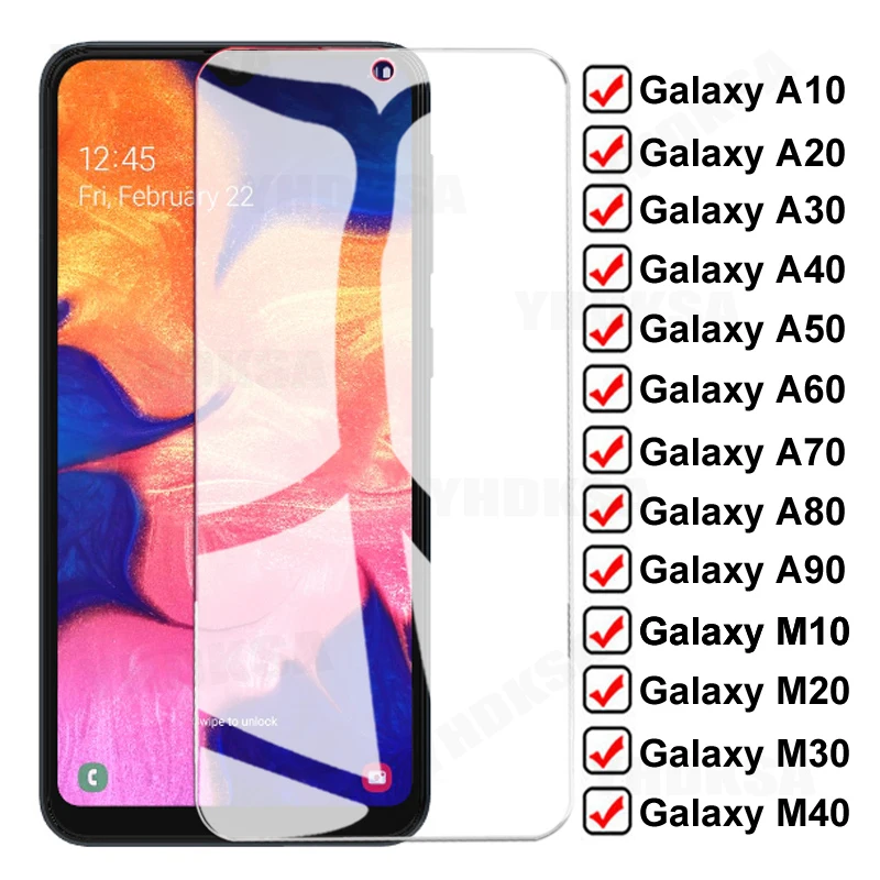 9D Saugos Grūdintas Stiklas Samsung Galaxy A10 A20 A30 A40 A50 A60 A70 Full Screen Protector A80 A90 M10 M20 M30 M40 Stiklo Plėvelės 5
