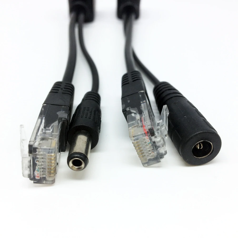 2 Poros POE Kabelis Pasyvus Power Over Ethernet Adapterio Kabelį POE Splitter RJ45 Purkštuvas Maitinimo Modulis 12-48v IP Kameros 2