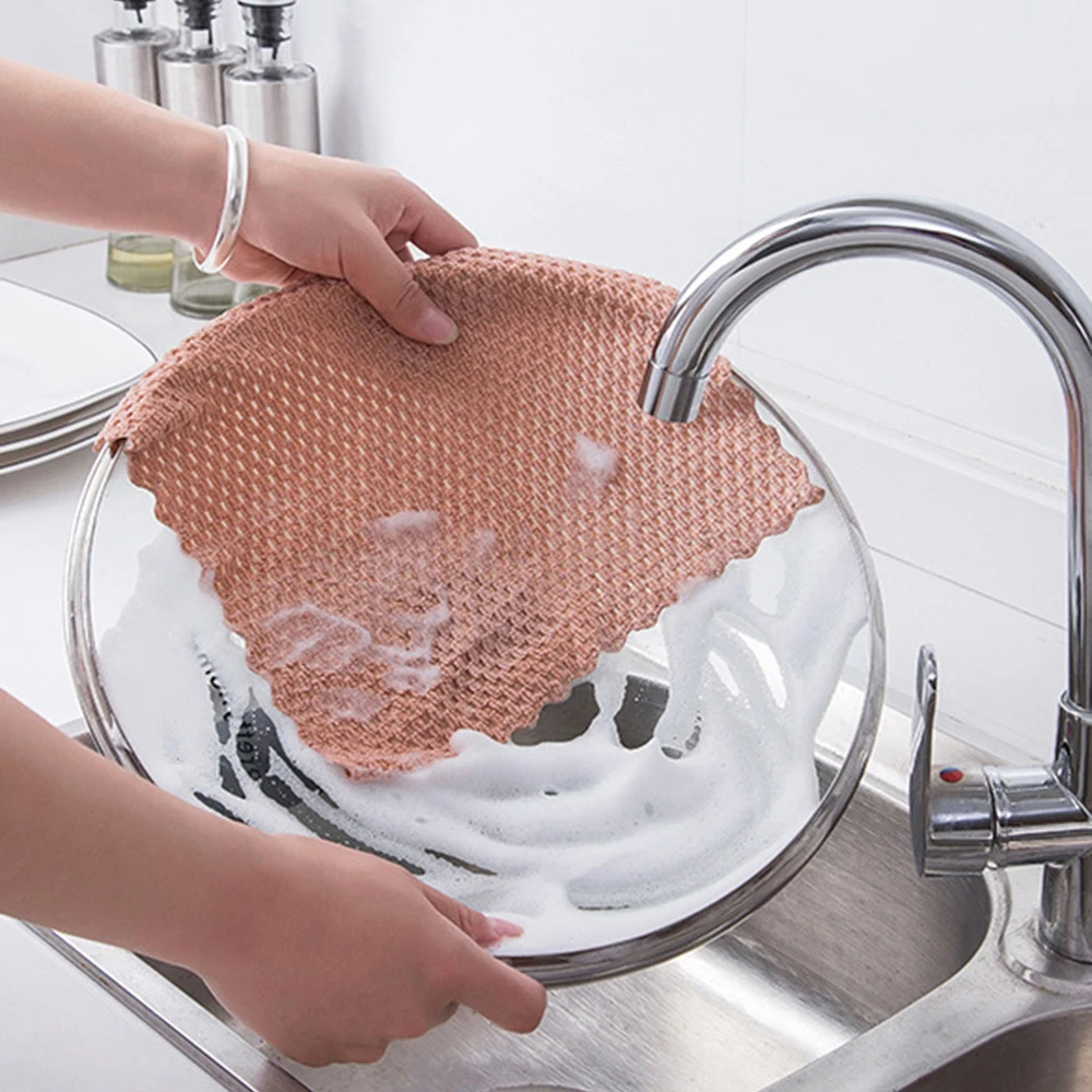 Virtuvė Anti-tepalas valymo šluostės veiksmingai Super Absorbentas Mikropluošto Valymo šluostės namų plauti indų, virtuvės Valymo rankšluostį 4