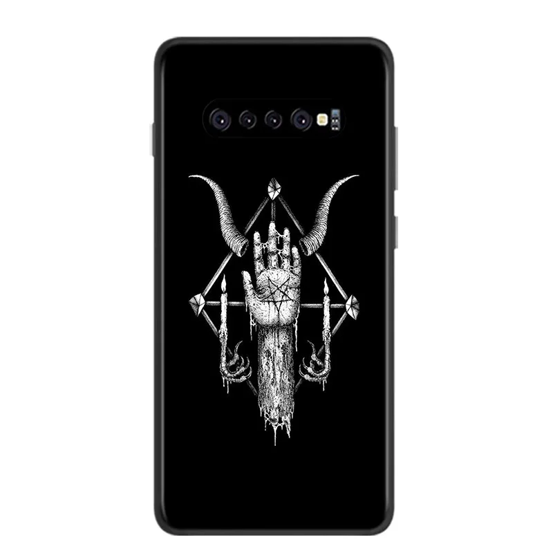 Pentagram 666 Demoniškas Samsung Galaxy S20 S21 FE Ultra S10 S10E Lite 5G S8 S9 S7 S6 Krašto Plius Telefono dėklas 2
