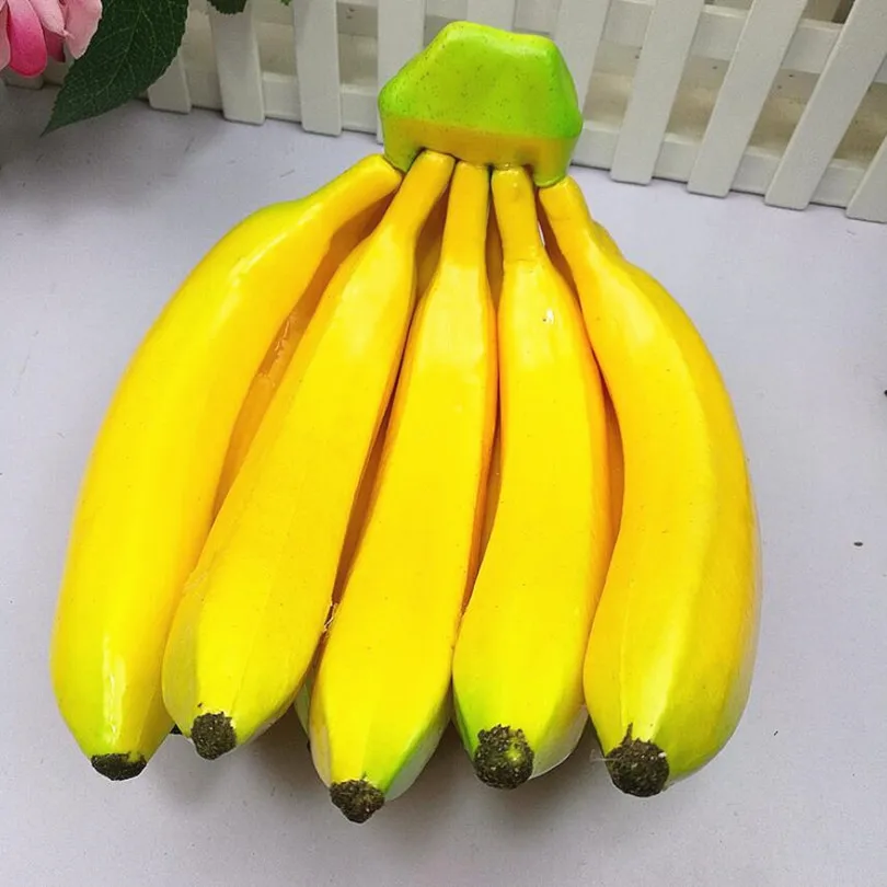 Viena Eilutė Bananų Dirbtinis Geltonas Bananų Vaisių 12cm X 17cm Modeliavimas Mielas Vaisiai 4