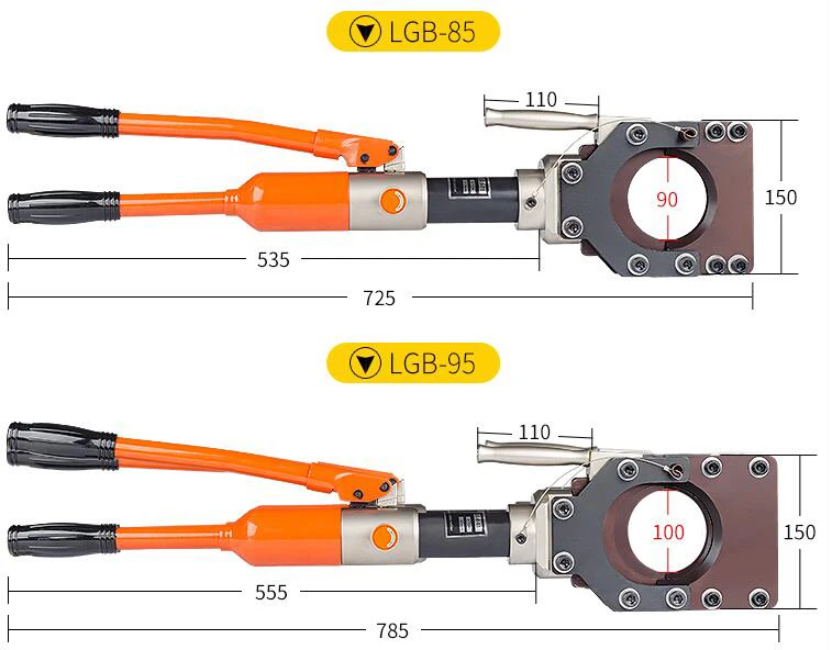 Hidrauliniai kabelio žirklės neatsiejama kabelio žirklės greitai šarvuotos kabelio laikiklis Statybos įrankių LGB-50/75/85/95 3
