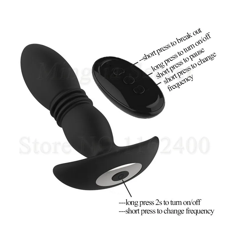 Belaidžio Kontrolės Teleskopinis Vibracija Butt Plug G Spot Makšties Analinis Dildo Vibratorius Vyrų Prostatos Massager Sekso Žaisliukai Vyrams 4