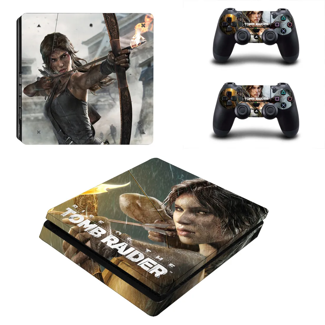 Tomb Raider PS4 Plonas Lipdukas Apsaugines Odos Dangtelio Lipdukas, skirtas PS4 Slim Konsolės & Valdytojas Vinilo Lipdukai 5
